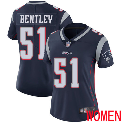 New England Patriots Football #51 Limited Navy Blue Women Ja Whaun Bentley Home NFL Jersey->women nfl jersey->Women Jersey